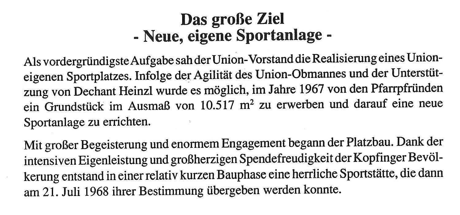 Erster, eigener Sportplatz