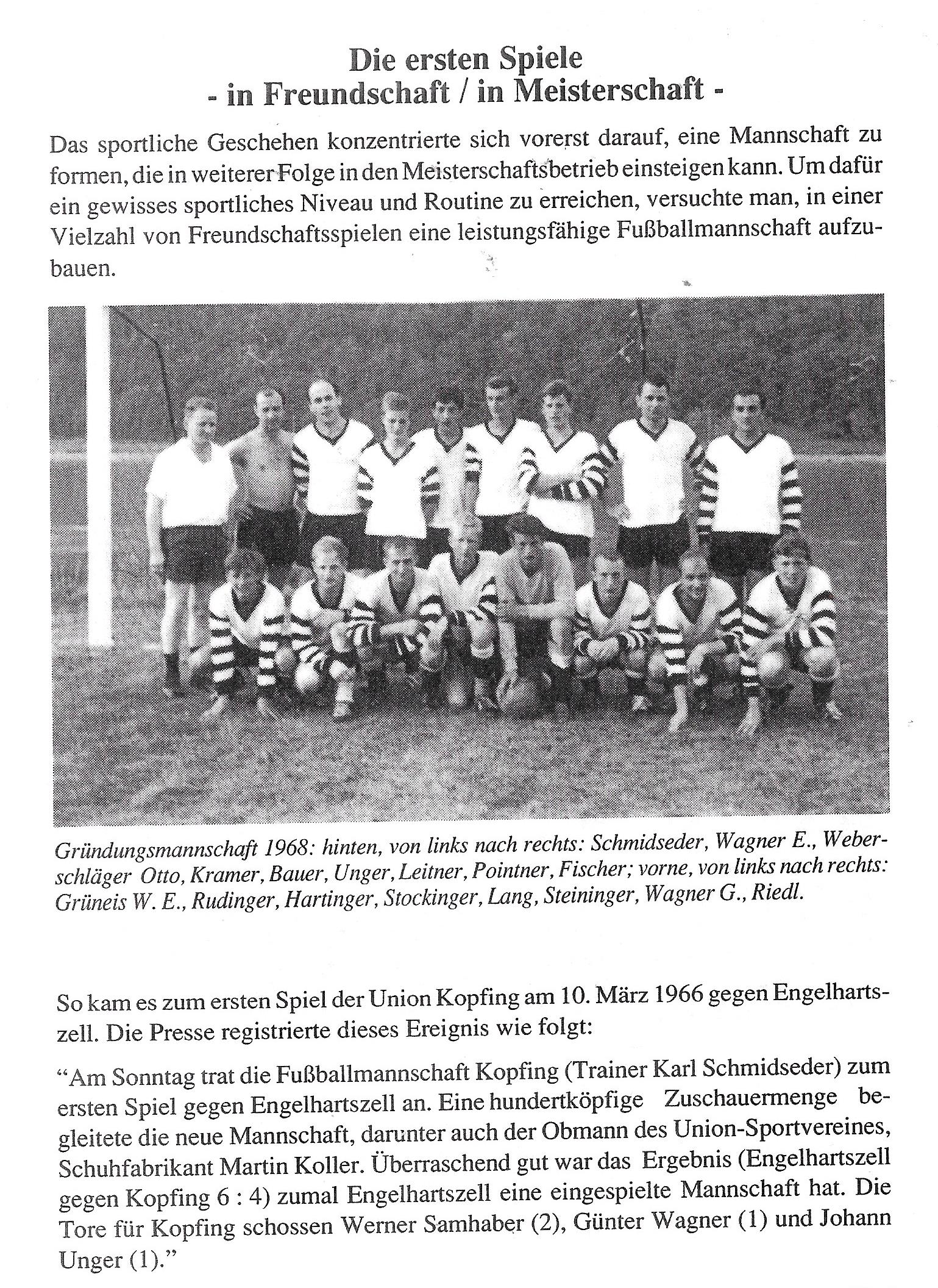 Gründung der Union Kopfing