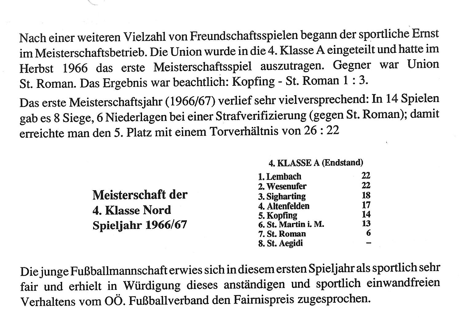 Gründung der Union Kopfing